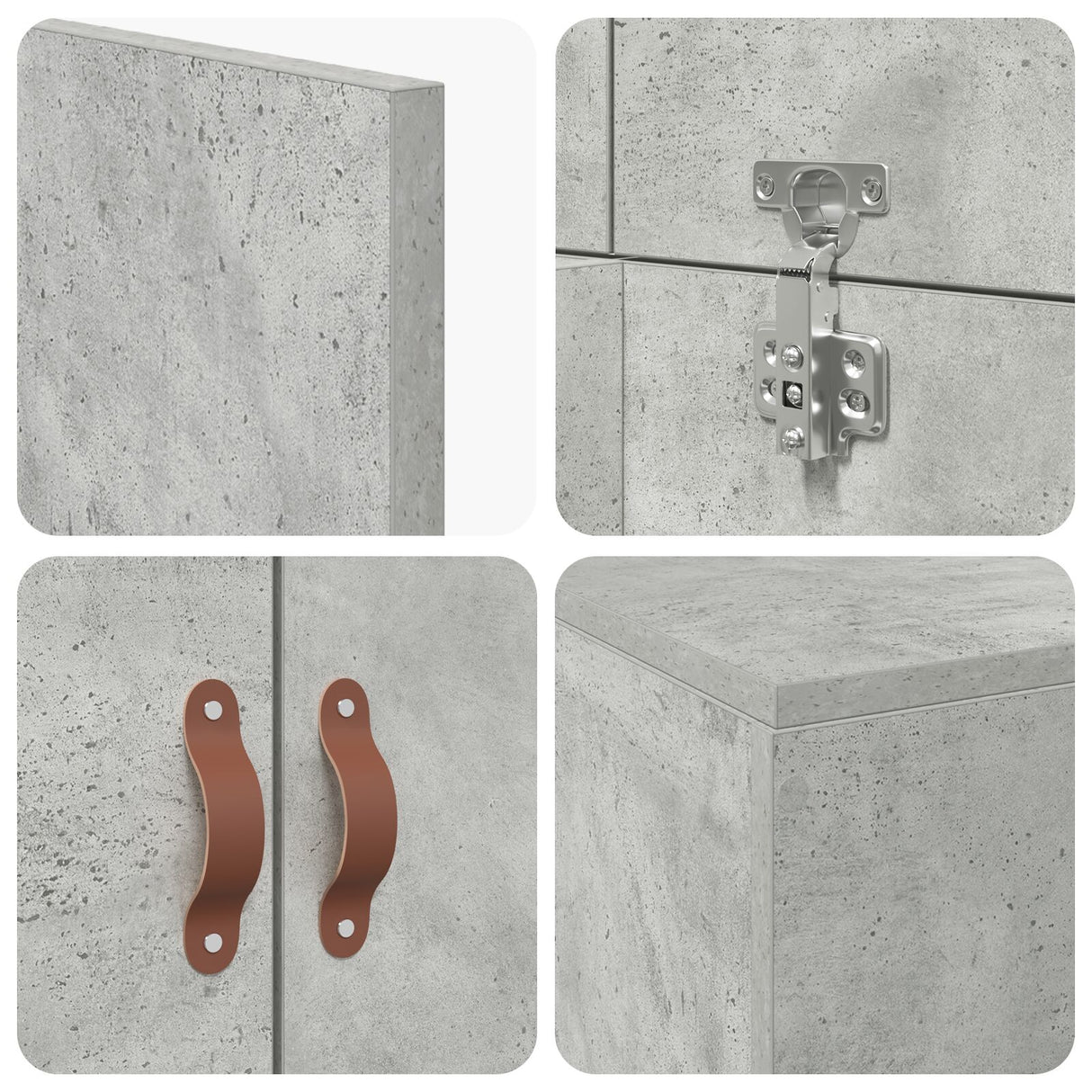Bedframe Beton grijs Hout Duurzaam Opslagbedframe Rechthoekig