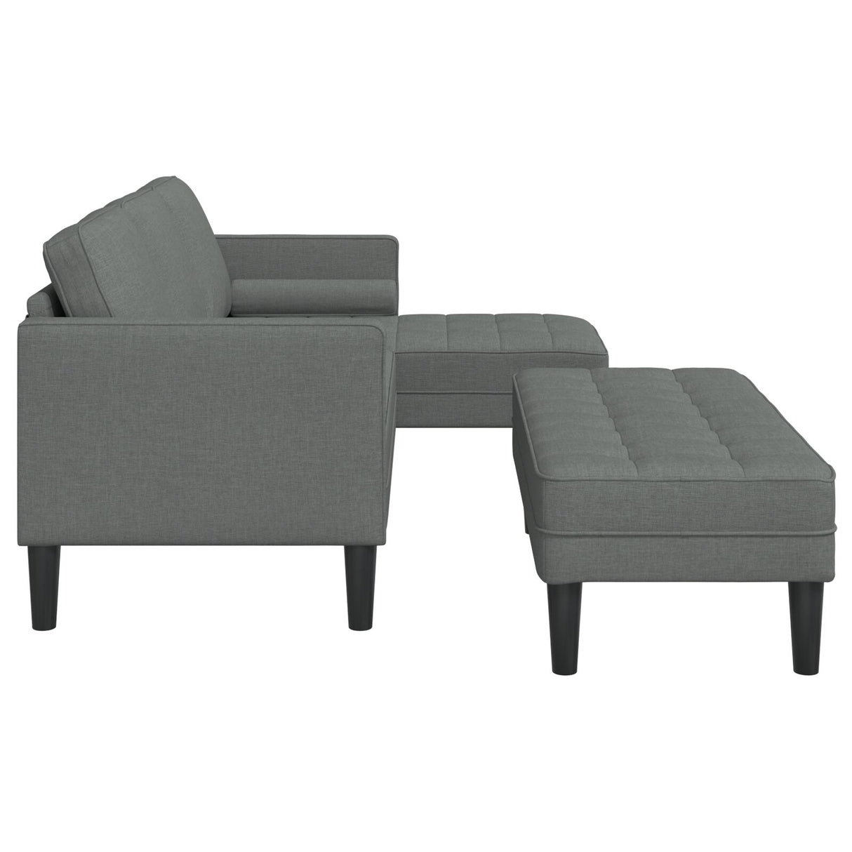 L-vormige Bank Set van 2 Donkergrijs Polyester