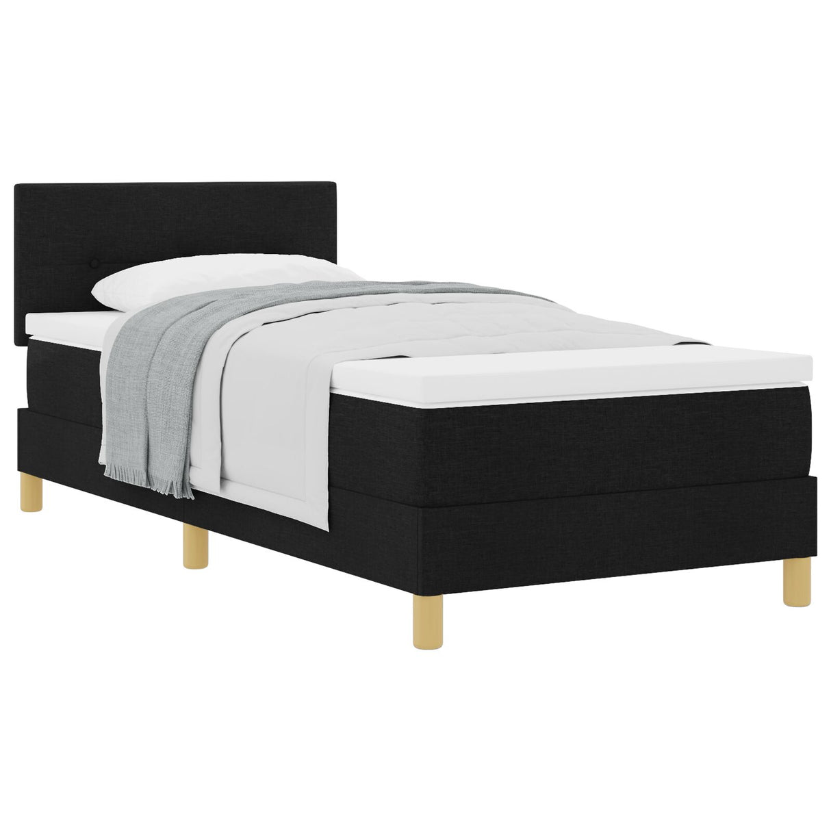 Boxspring Bed met Matras Zwart 90x190 cm Stof