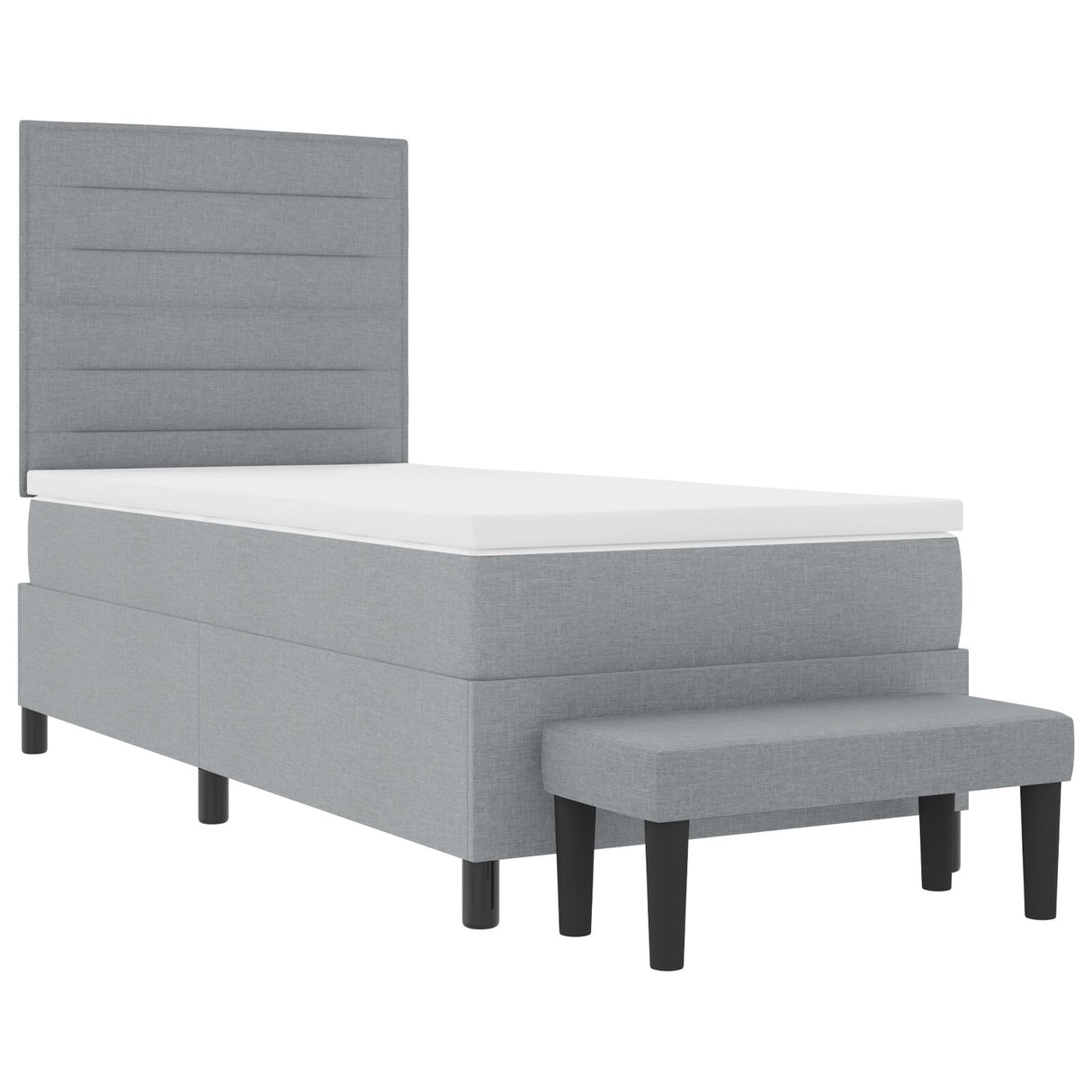 Boxspringbed met Matras & Bank Lichtgrijs 80x200 cm Stof