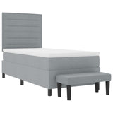 Boxspringbed met Matras & Bank Lichtgrijs 80x200 cm Stof