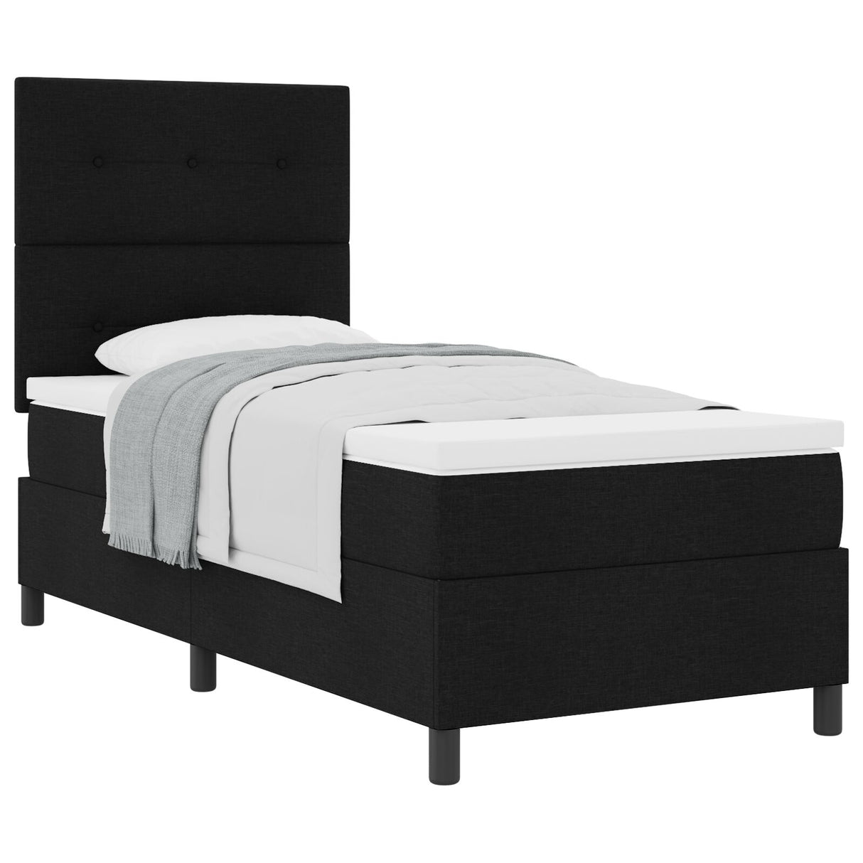 Boxspringbed met Matras Zwart 80x200 cm Stof
