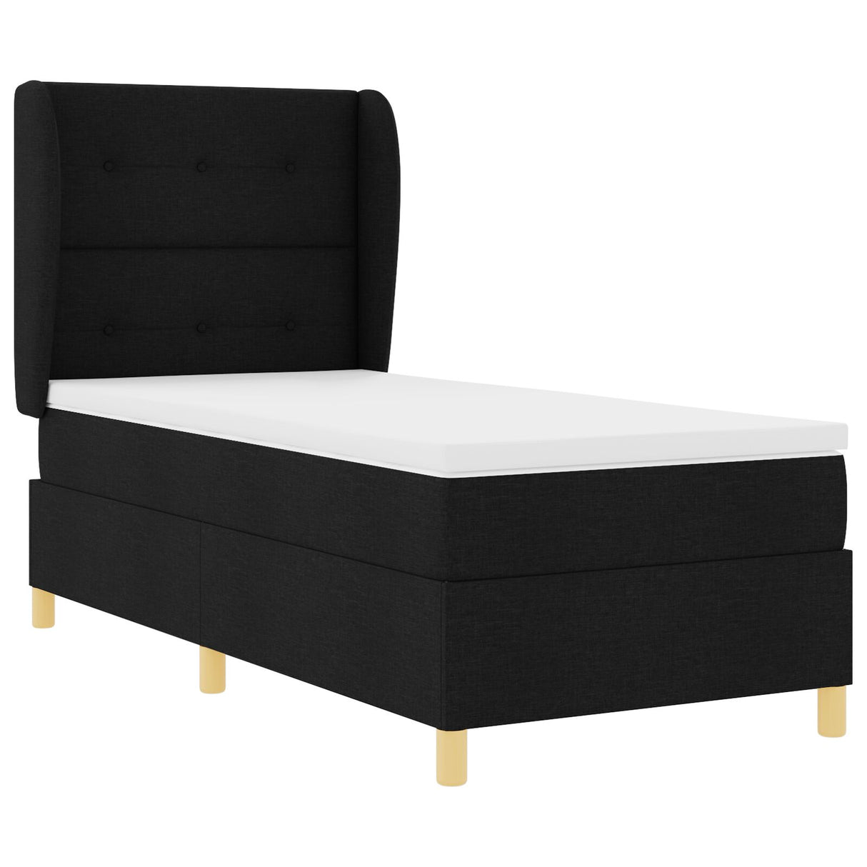 Bedframe met Matras Zwart Stof 90 x 190 cm Bedmatras