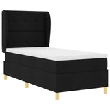 Bedframe met Matras Zwart Stof 90 x 190 cm Bedmatras