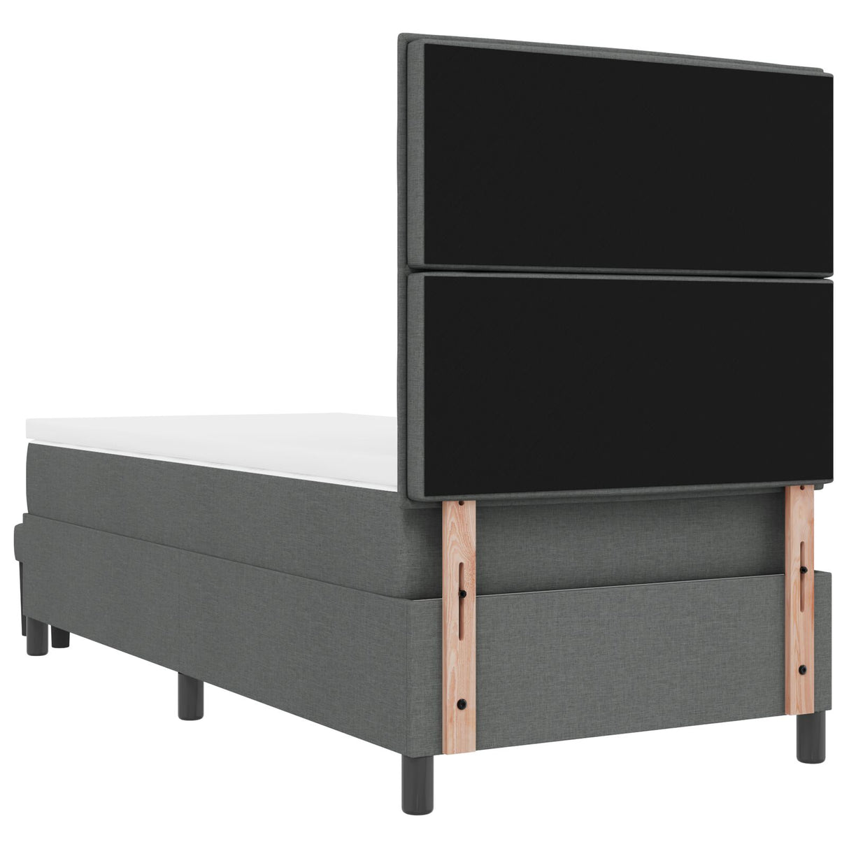 Boxspringbed met matras & bank Donkergrijs 90x190 cm Stof