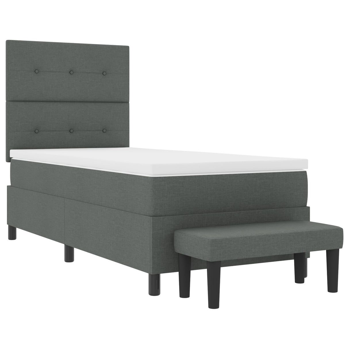 Boxspring Bed met Matras & Bank Donkergrijs 80x200 cm Stof