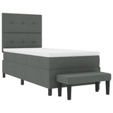 Boxspring Bed met Matras & Bank Donkergrijs 80x200 cm Stof