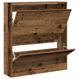 Schoenenkast met Flip Lade Oude Hout 80x21x87,5 cm