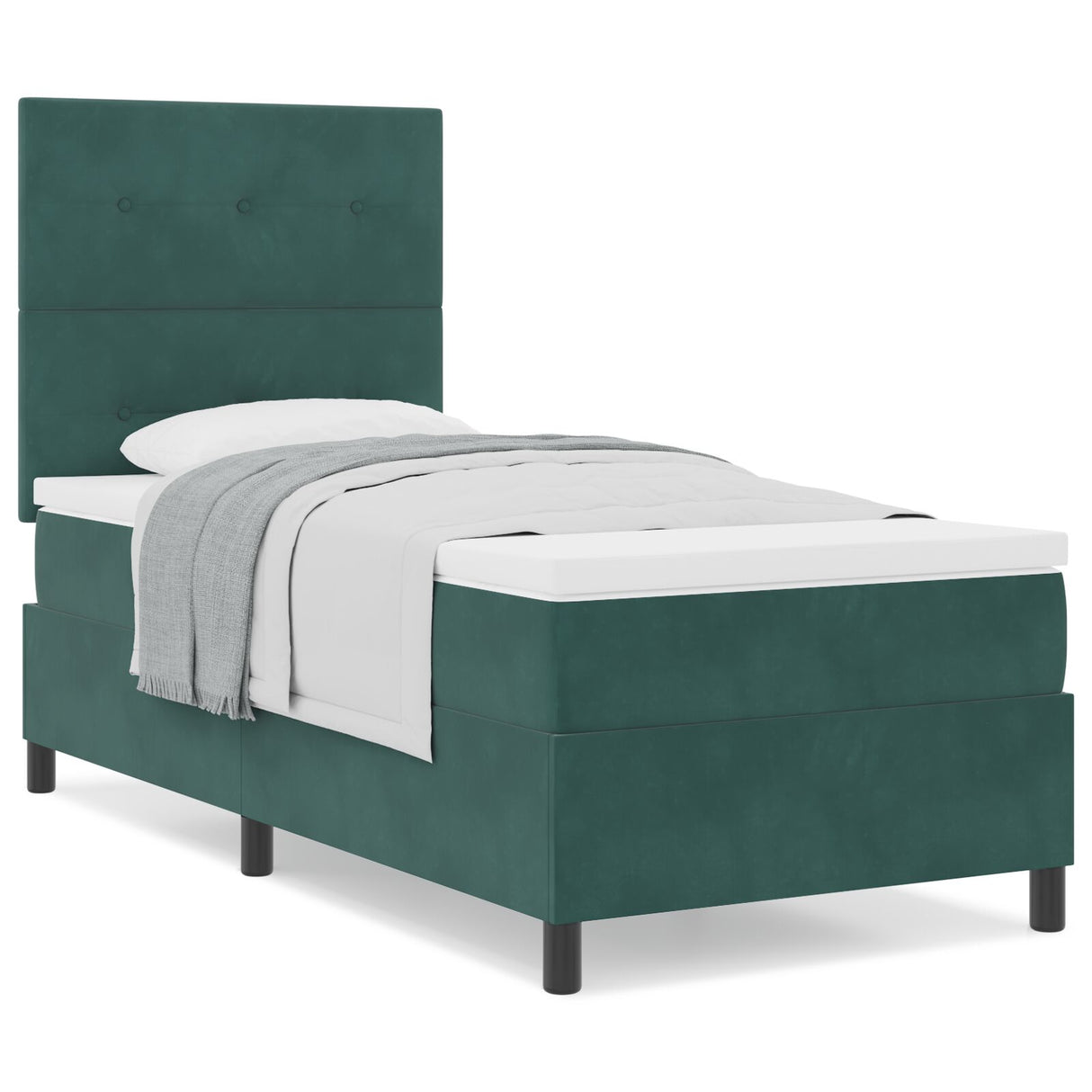 Boxspringbed met matras donkergroen 80x200 cm fluweel