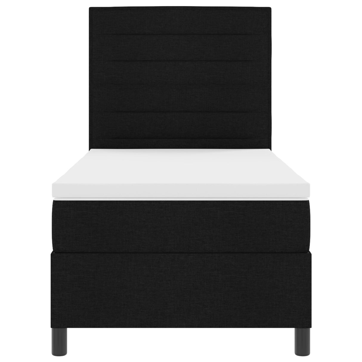 Boxspring Bed met Matras Zwart eenpersoons Stof