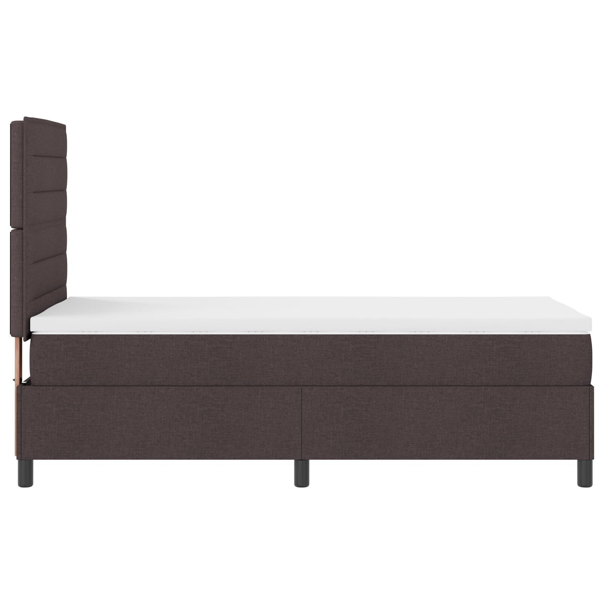 Boxspringbed met Matras Donkerbruin Eenpersoons Stof
