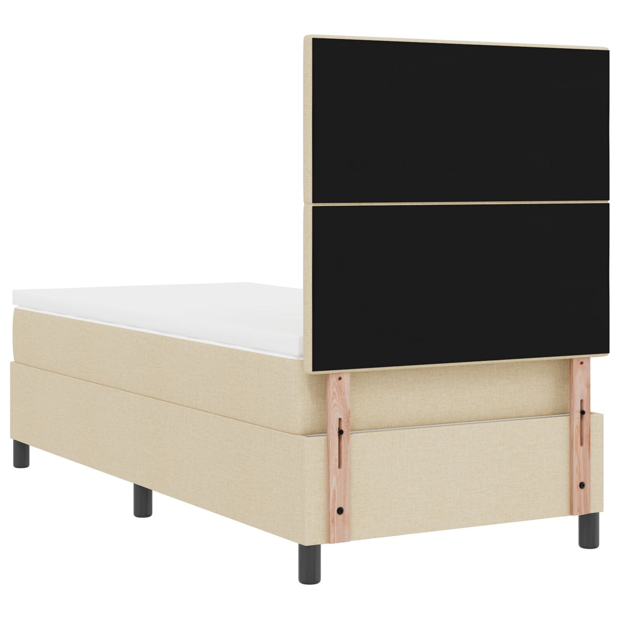 Boxspring Bed met Matras Crème Eenpersoons Stof