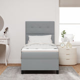 Boxspring Bed met Matras & LED Licht Grijs 90x190 cm Stof