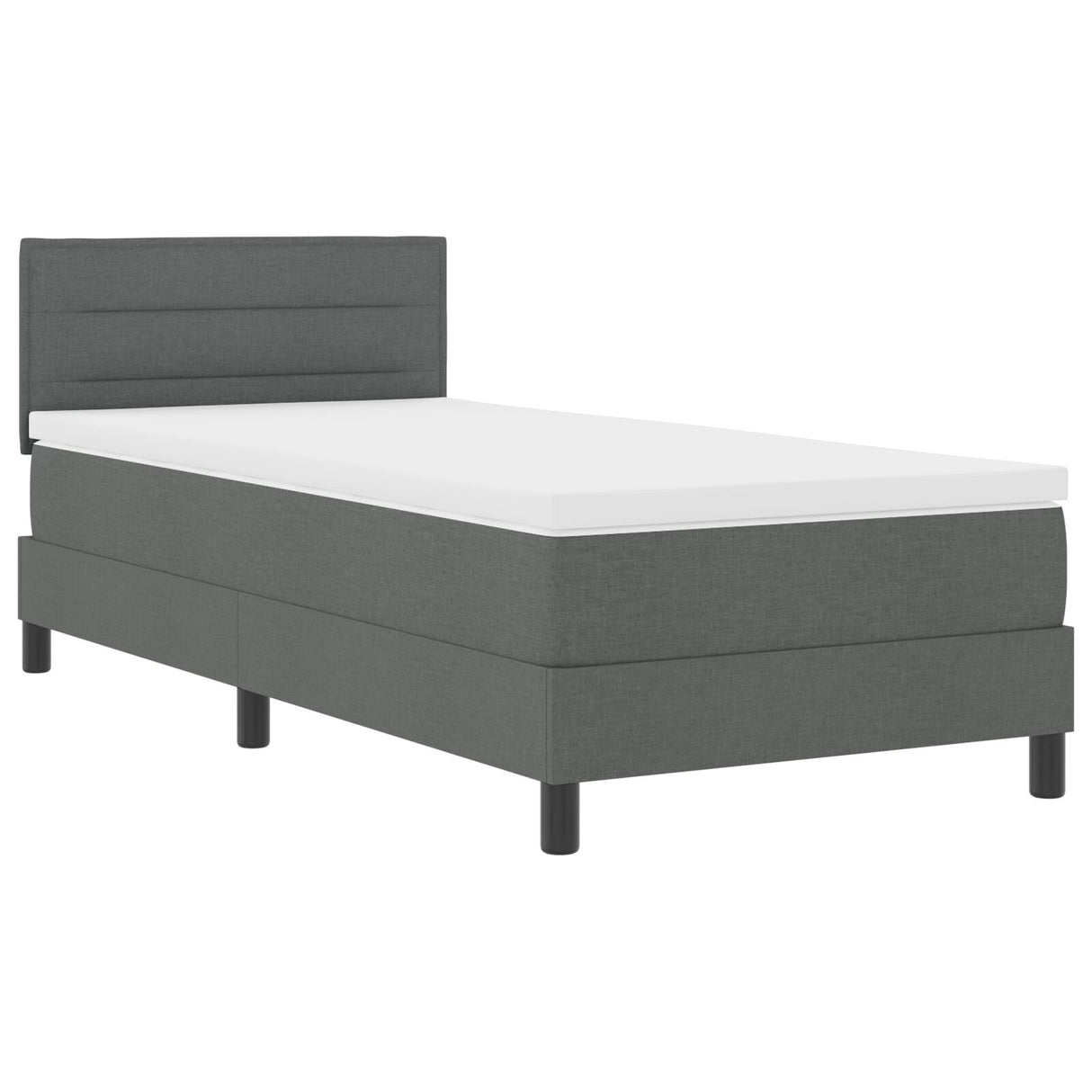 Bedframe met Matras Donkergrijs Stof 90 x 190 cm Bedmatras