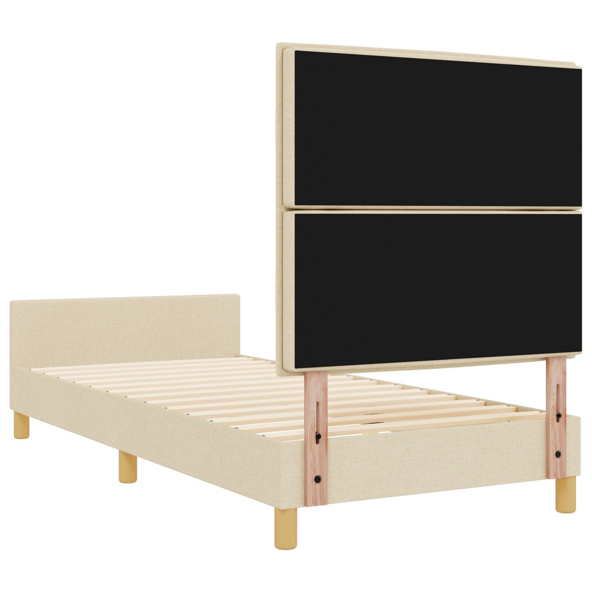 Bedframe - Crème, 90x200 cm, Stof