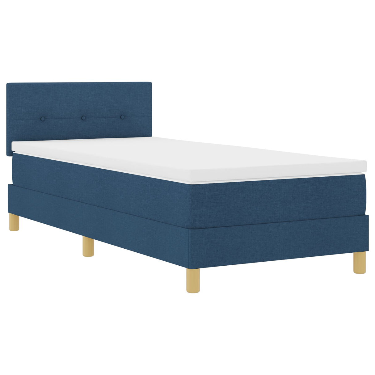 Boxspring Bed met Matras & LED Blauwe 90x190 cm Stof