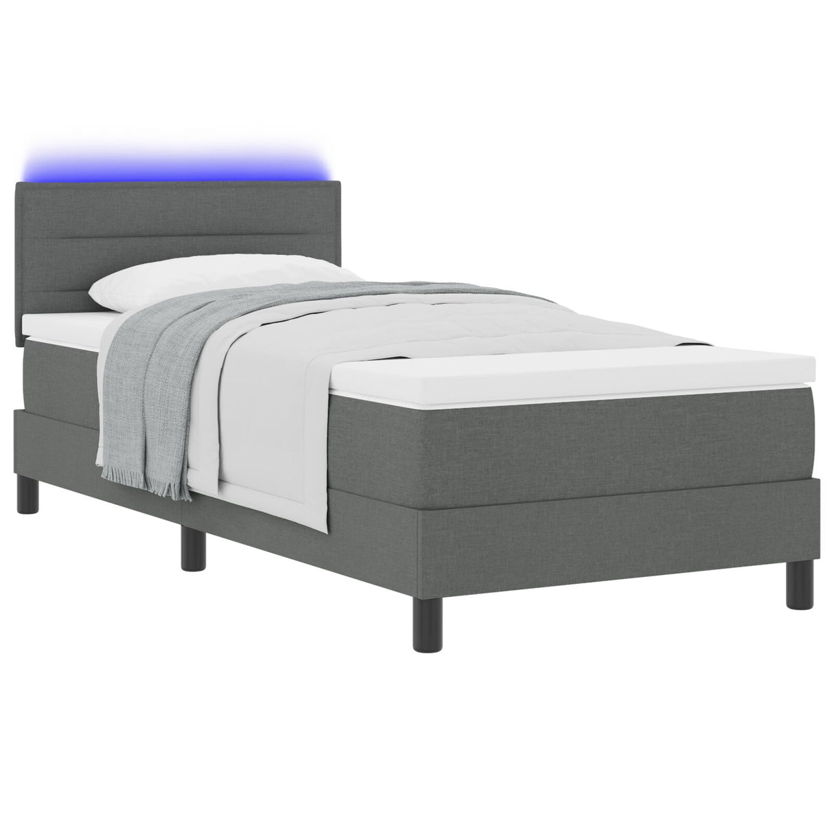 Bedframe met Matras Donkergrijs Stof 90 x 190 cm Bedmatras
