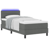 Bedframe met Matras Donkergrijs Stof 90 x 190 cm Bedmatras