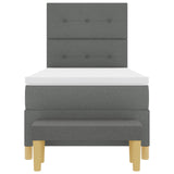 Boxspring Bed met Matras & Bank Donkergrijs 90x190 cm Stof
