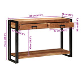 Console Tafel 120x33x75 cm Massief Acaciahout
