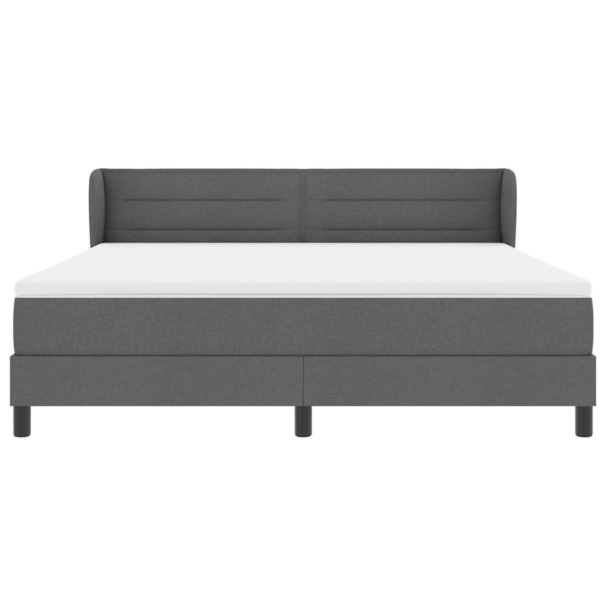 Boxspringbed met Matras Donkergrijs 180x200 cm Stof