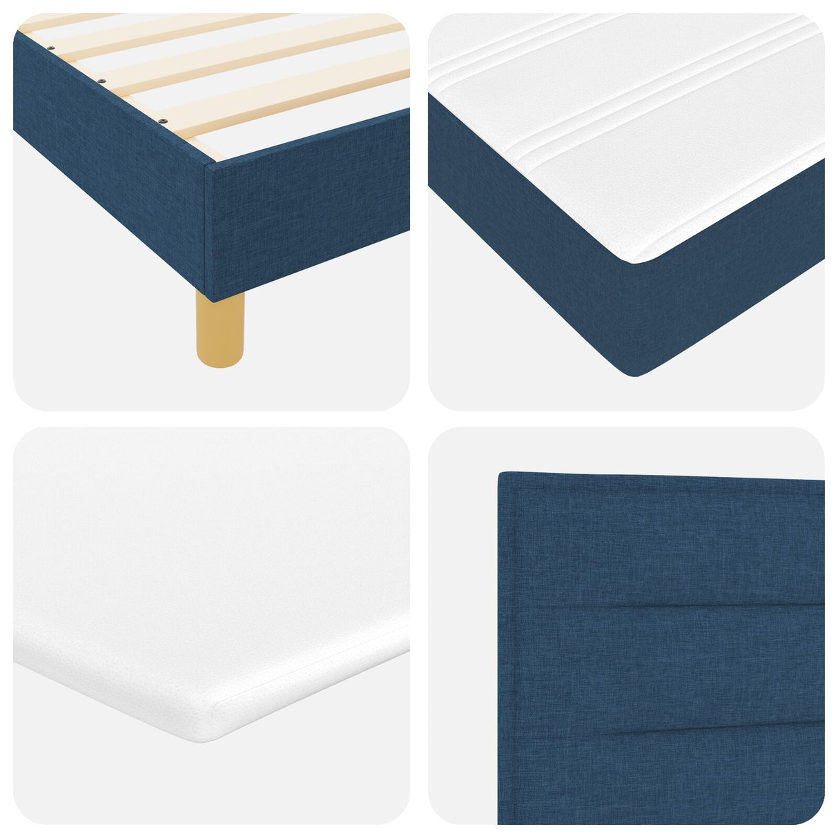 Boxspring Bed met Matras Blauw 80x200 cm Stof