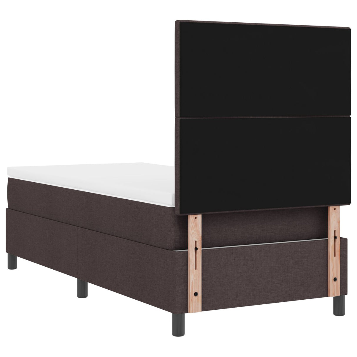 Boxspringbed met Matras Donkerbruin Eenpersoons Stof