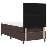 Boxspringbed met Matras Donkerbruin Eenpersoons Stof