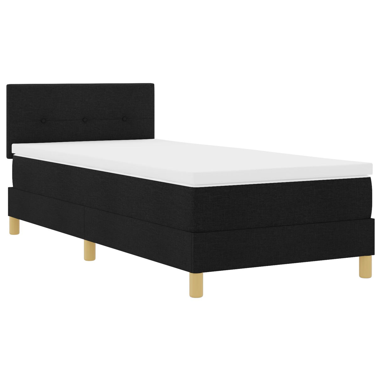 boxspring bed met matras zwart 80x200 cm stof