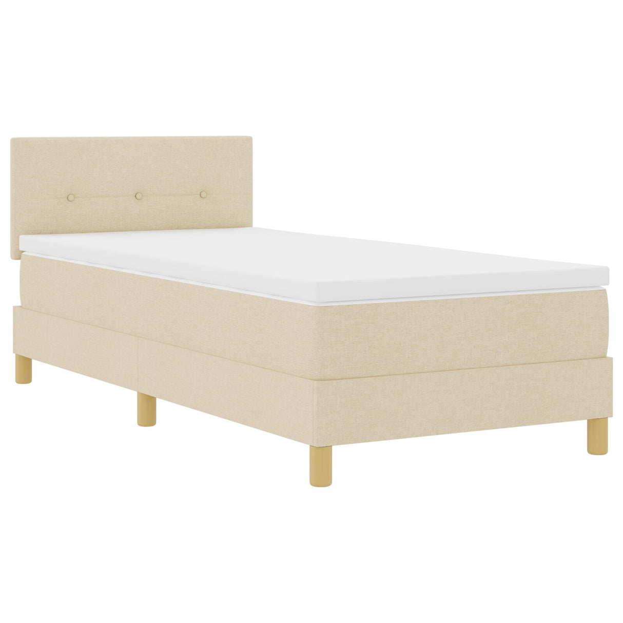 Boxspring Bed met Matras Crème 80x200 cm Stof