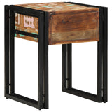 Bijzettafel met Lade Zwart 40x40x50 cm Massief Gerecycled Hout