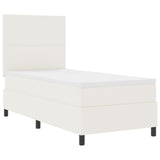 Boxspring Bed met Matras & LED Crème Eenpersoons Corduroy Stof