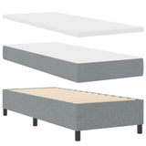 Boxspringbed met Matras Lichtgrijs 80x200 cm Stof