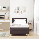 Boxspringbed met Matras & LED Donkerbruin 90x190 cm Stof