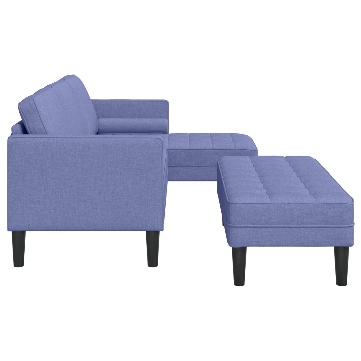 2-delig bankstel met kussens jeans blauw stof