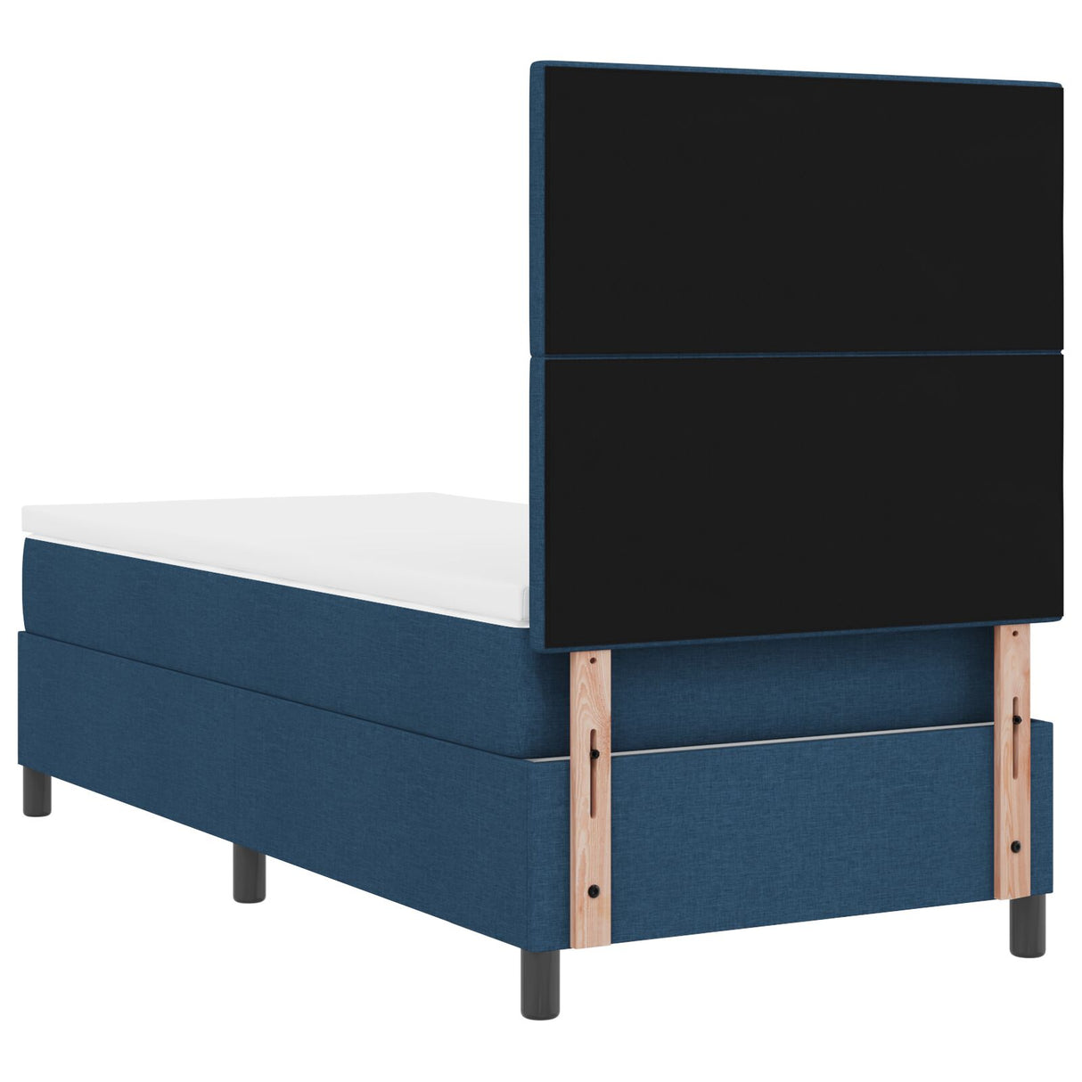 Boxspring Bed met Matras Blauw Eenpersoons Stof