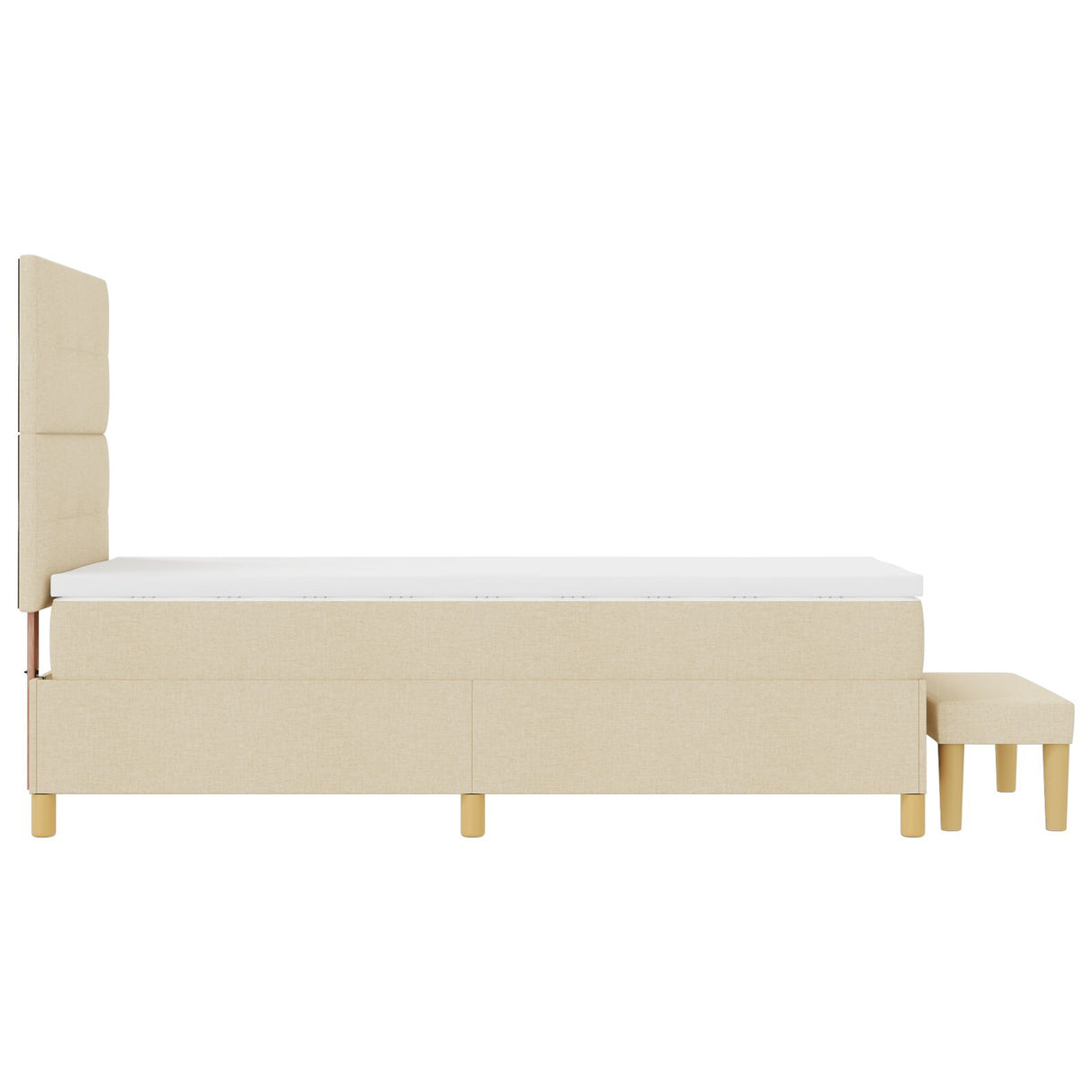 Boxspringbed met Matras & Bank Crème 90x190 cm Stof