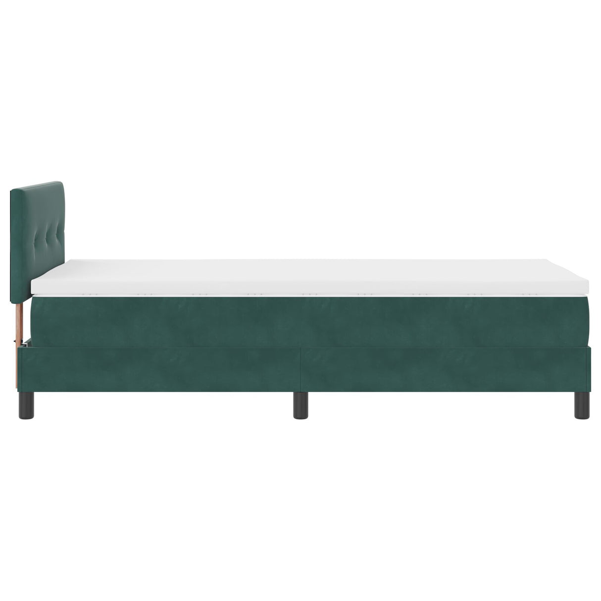 Boxspring Bed met Matras Donkergroen Eenpersoons Fluweel