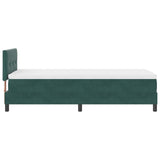 Boxspring Bed met Matras Donkergroen Eenpersoons Fluweel