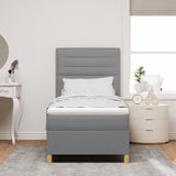Boxspring Bed met Matras & LED Licht Grijs 90x190 cm Stof
