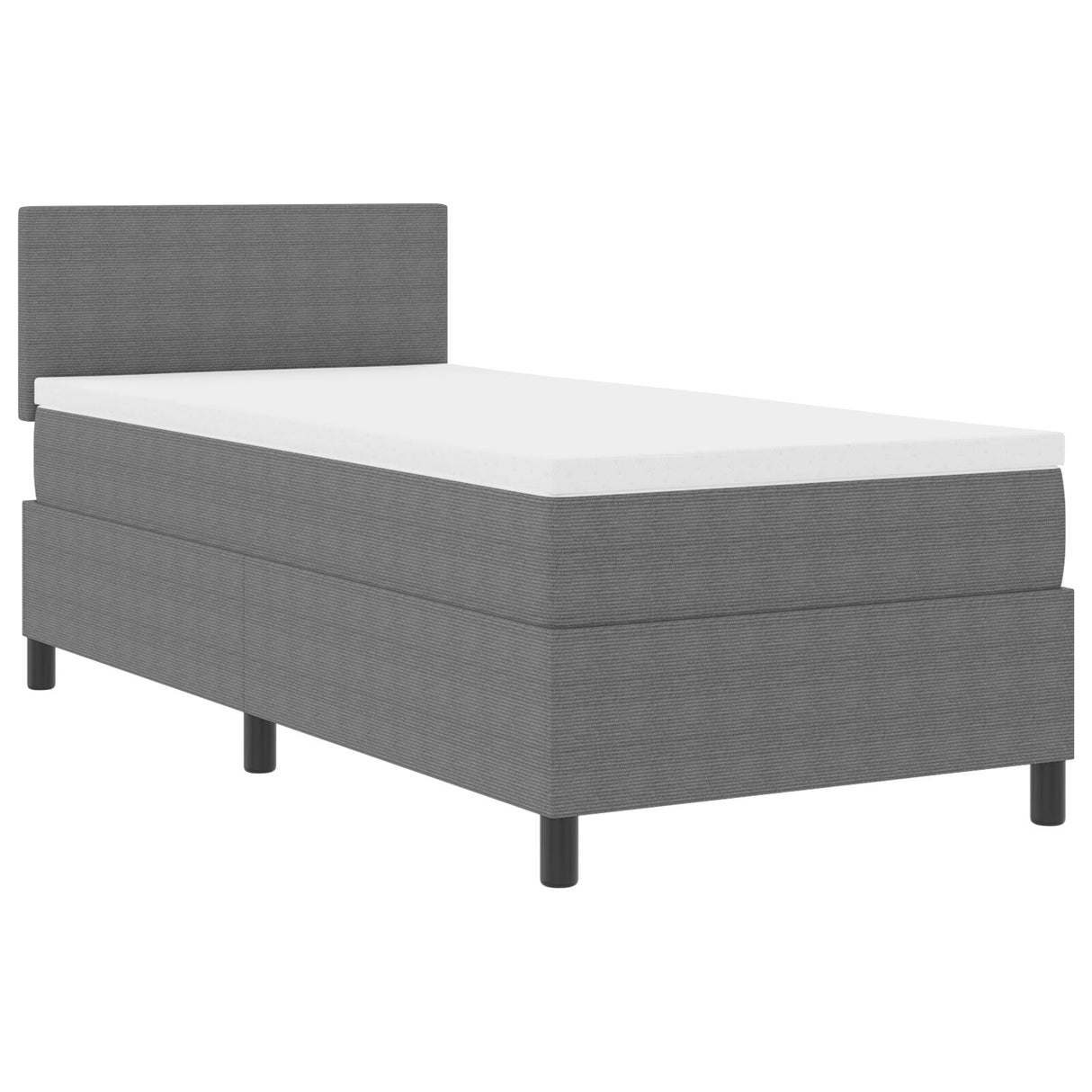 Boxspringbed met matras Licht Grijs Eenpersoons Corduroy stof