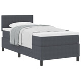 Boxspringbed met Matras Donkergrijs 80x200 cm Corduroy Stof