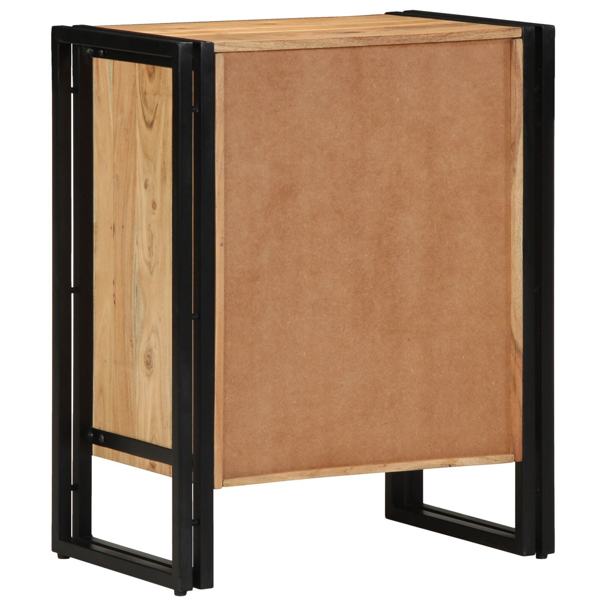 Schoenenkast Zwart 30x30x40 cm Massief Acaciahout en Staal