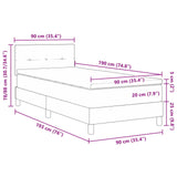 Boxspringbed met Matras Donkerblauw Eenpersoons Fluweel