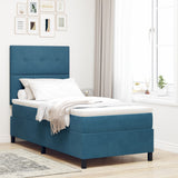 Boxspring Bed met Matras Donkerblauw 80x200 cm Fluweel