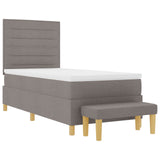 Boxspringbed met Matras & Bank Taupe 80x200 cm Stof