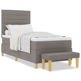 Boxspringbed met Matras & Bank Taupe 80x200 cm Stof