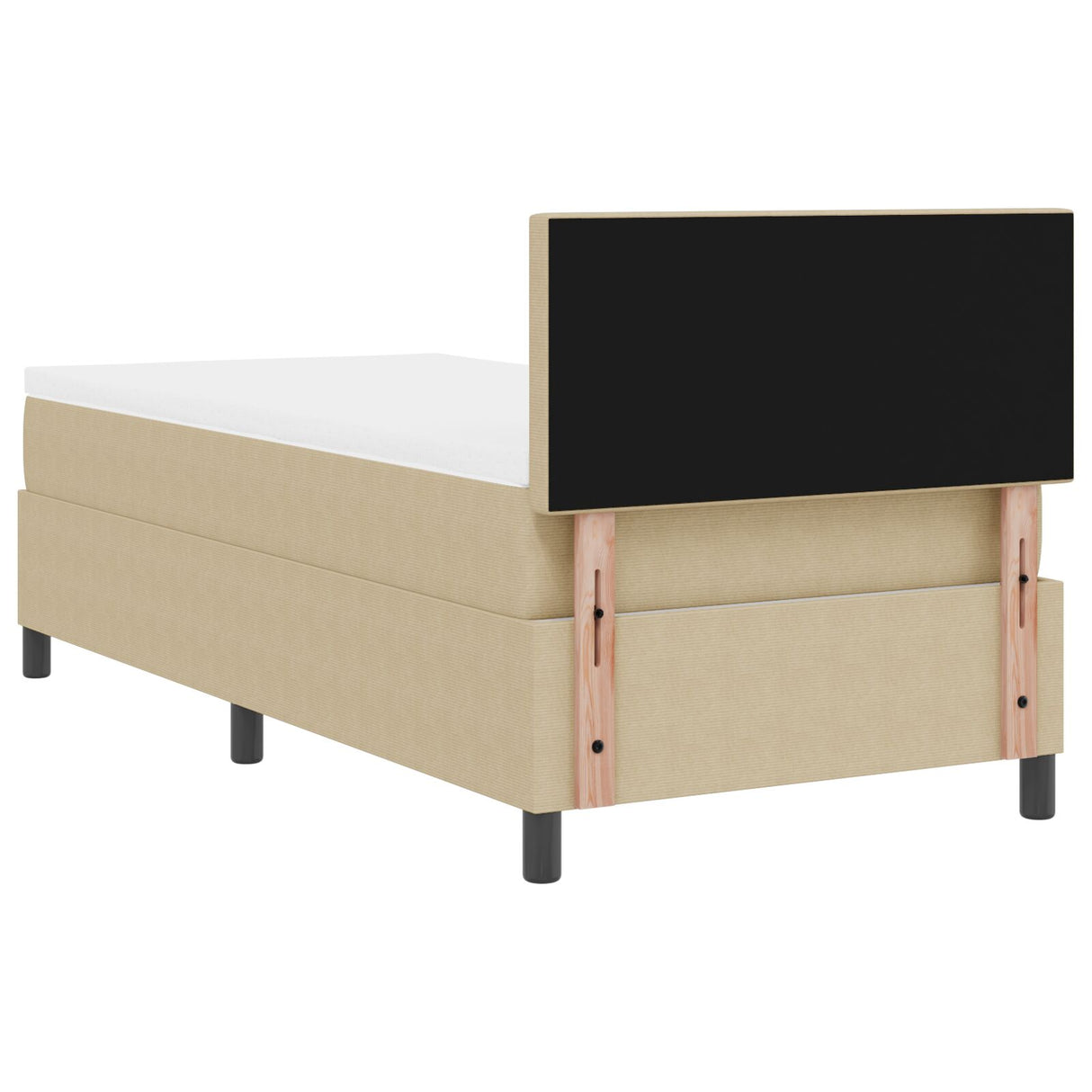 Boxspring Bed met Matras Lichtgroen Grijs Eenpersoons Corduroy Stof