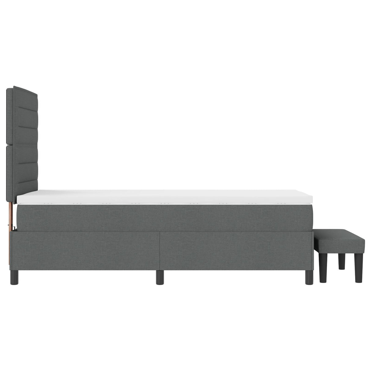 Boxspringbed met matras & bank Donkergrijs 90x190 cm Stof