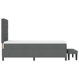 Boxspringbed met matras & bank Donkergrijs 90x190 cm Stof